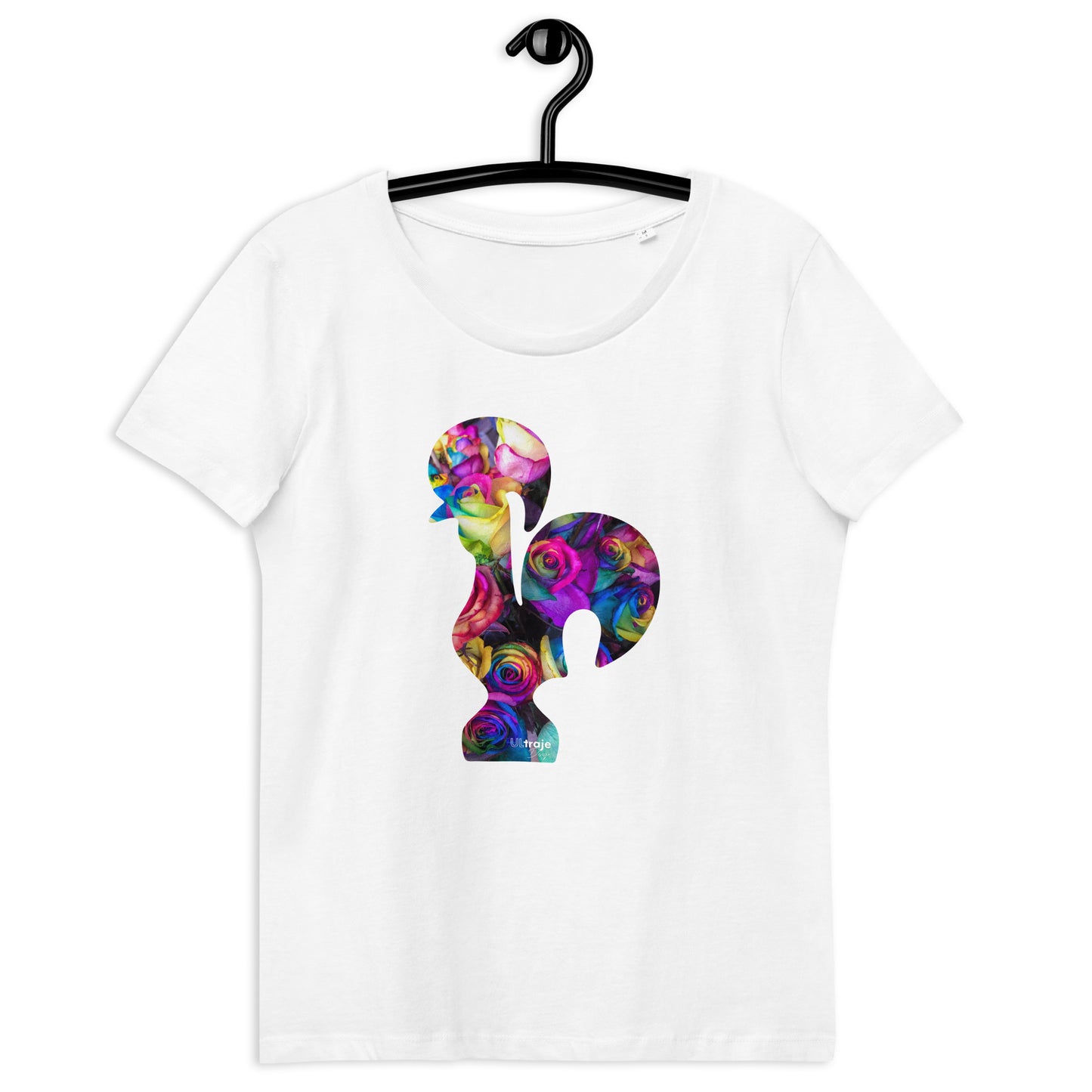 T-SHIRT FEMININA GALO DE BARCELOS - ROSAS TINGIDAS