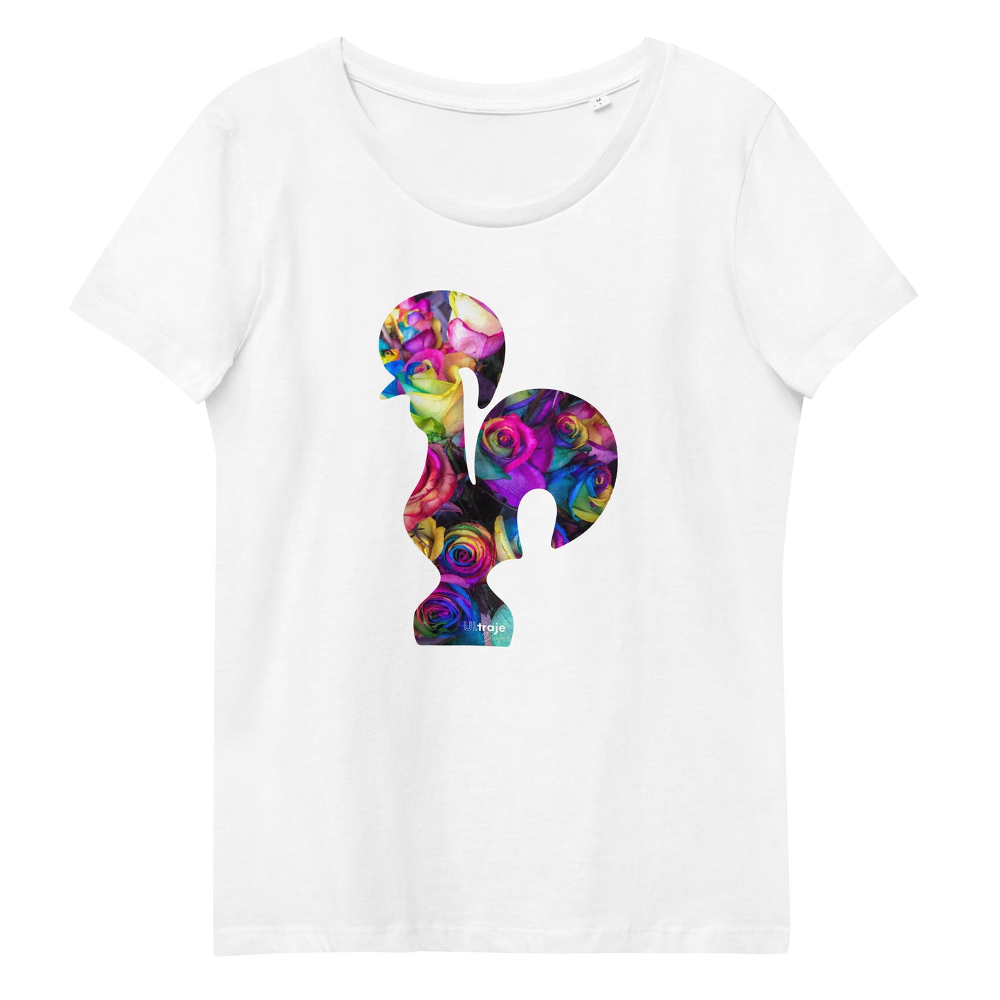 T-SHIRT FEMININA GALO DE BARCELOS - ROSAS TINGIDAS