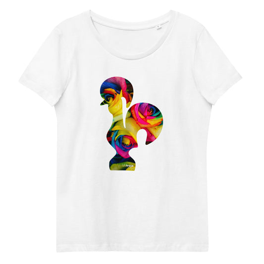 T-SHIRT FEMININA GALO DE BARCELOS - ROSAS