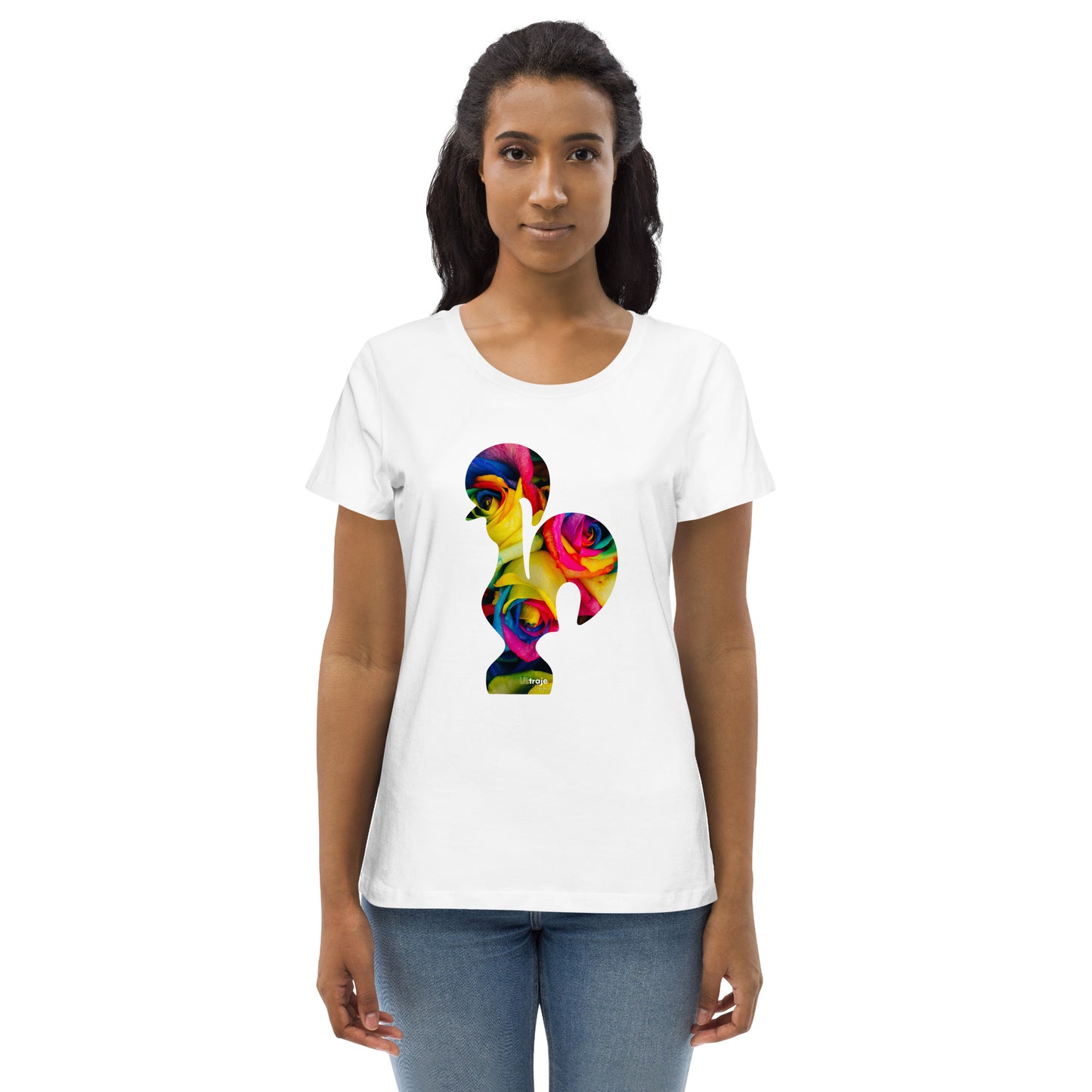 T-SHIRT FEMININA GALO DE BARCELOS - ROSAS