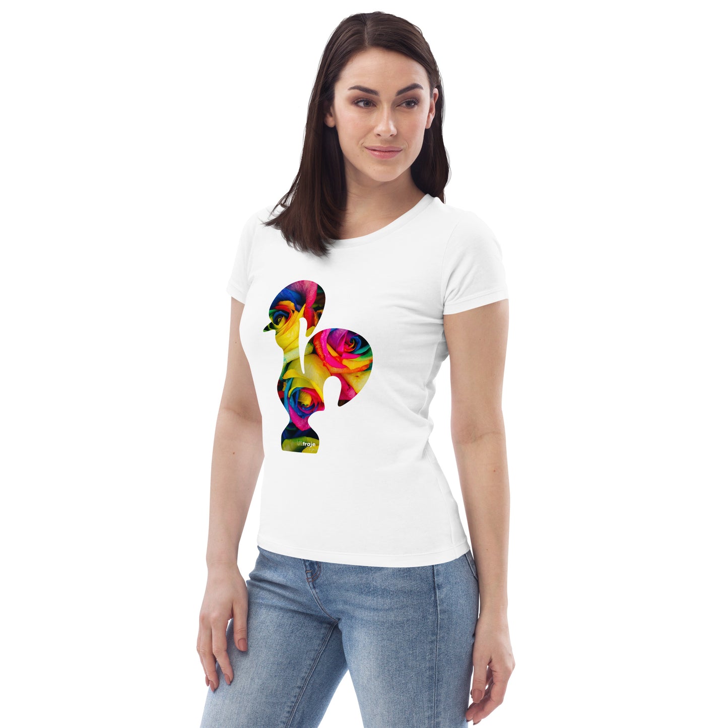 T-SHIRT FEMININA GALO DE BARCELOS - ROSAS