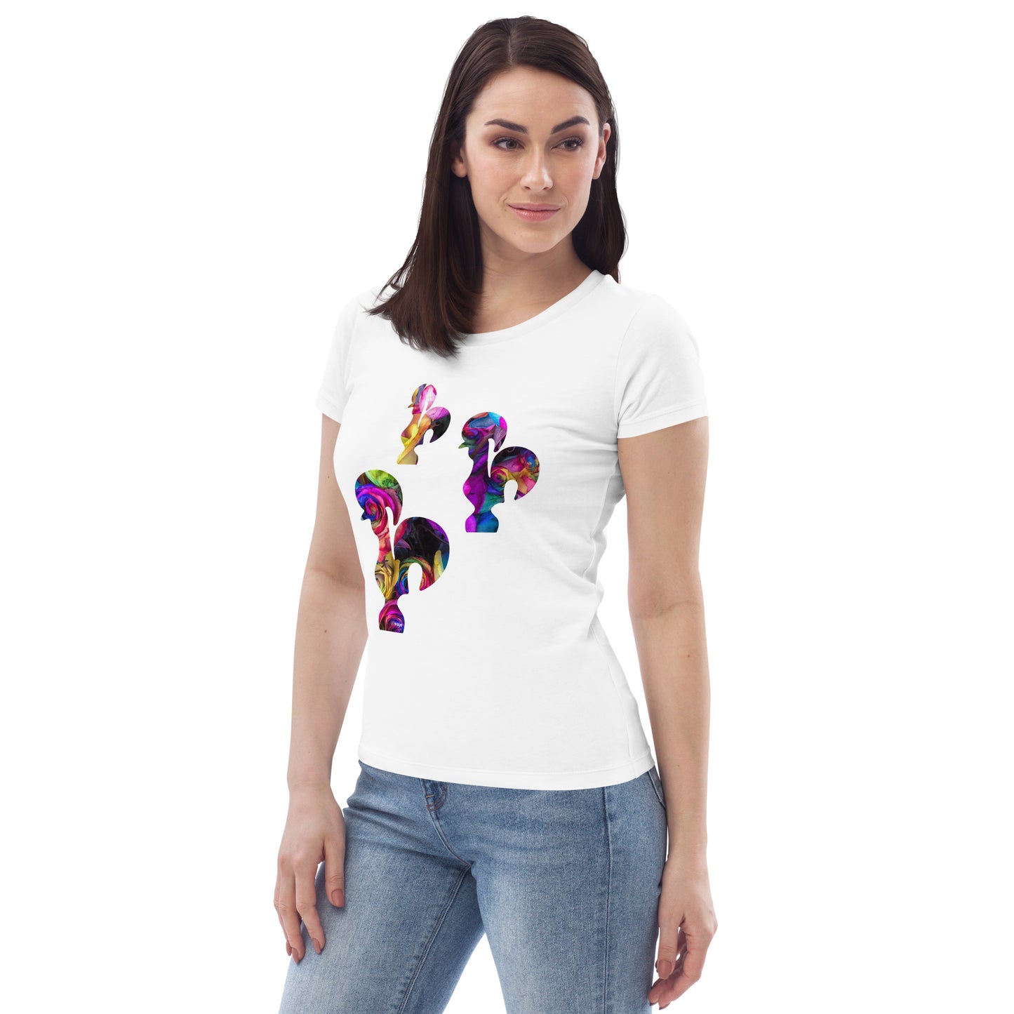 T-SHIRT FEMININA GALO DE BARCELOS - 3 GALITOS ROSAS